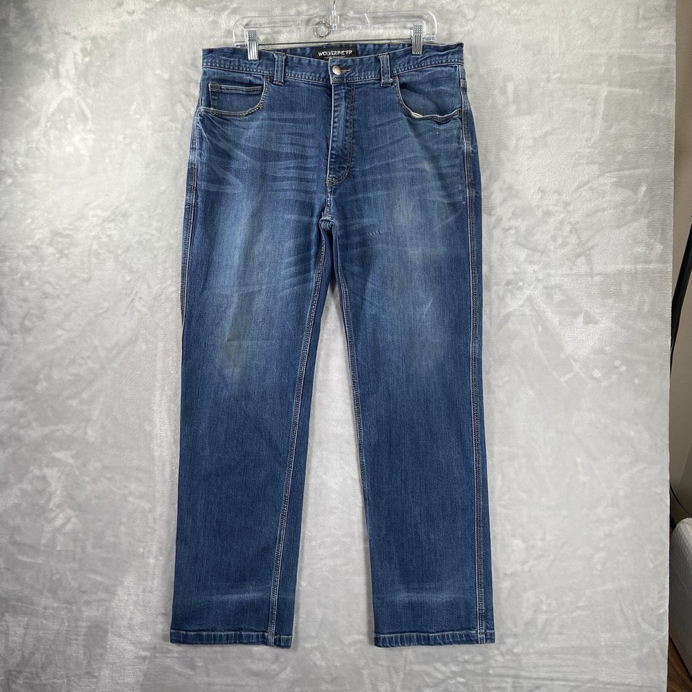 Wolverine FR Jeans men's 35x30 Flame Resistant Denim Blue Classic Fit Workwear